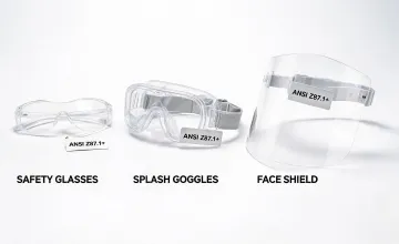 Safety glasses and face shields